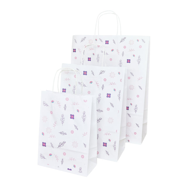 Pungă Hârtie Kraft cu Model 2 Floral 32 x 41(H) x 12cm