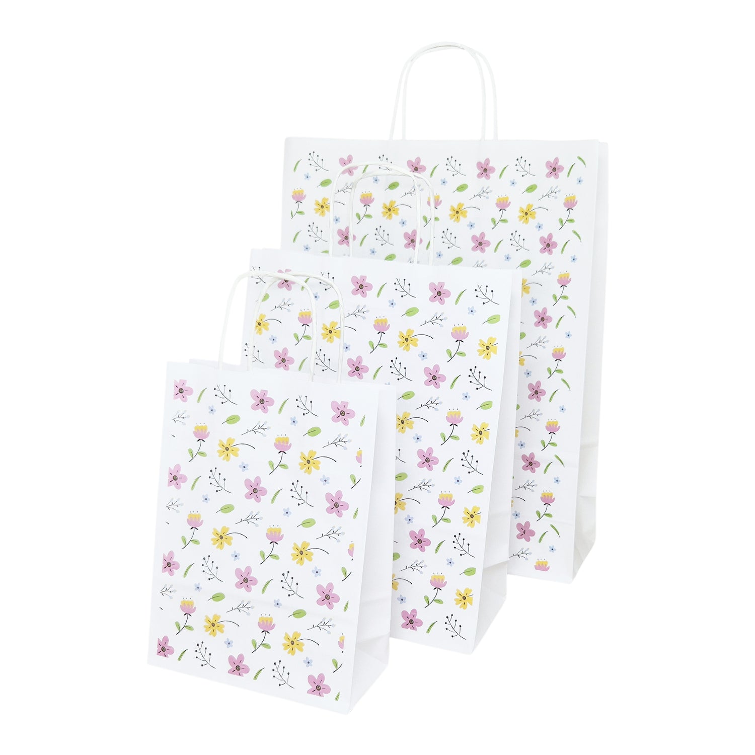 Pungă Hârtie Kraft cu Model 8 Floral 18 x 24(H) x 7cm