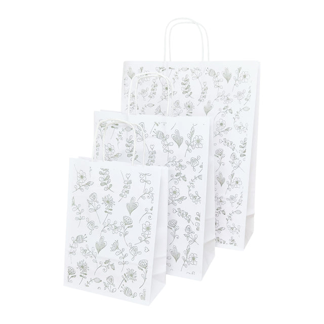 Kraft Paper Bag with Pattern 13 Floral 24 x 31(H) x 10cm