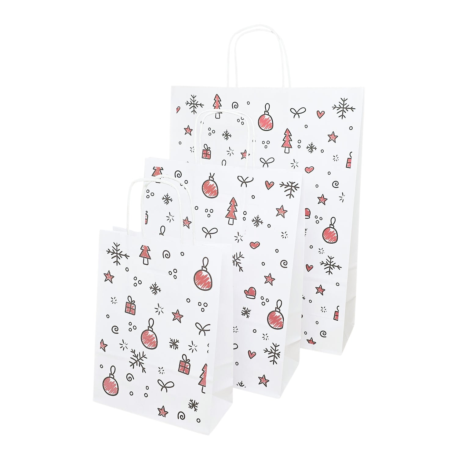 Pungă Hârtie Kraft cu Model 12 Crăciun 32 x 41(H) x 12cm