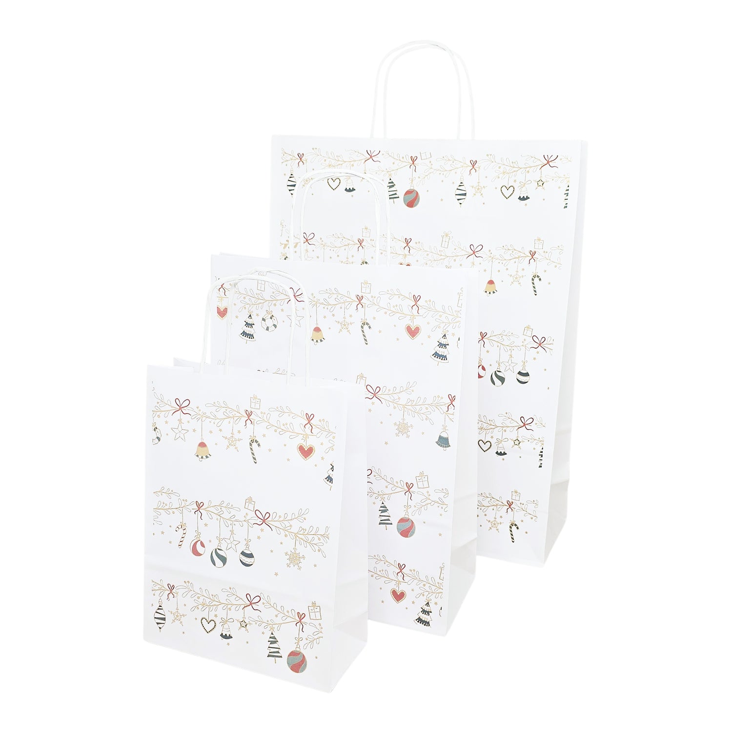 Pungă Hârtie Kraft cu Model 6 Crăciun 32 x 41(H) x 12cm