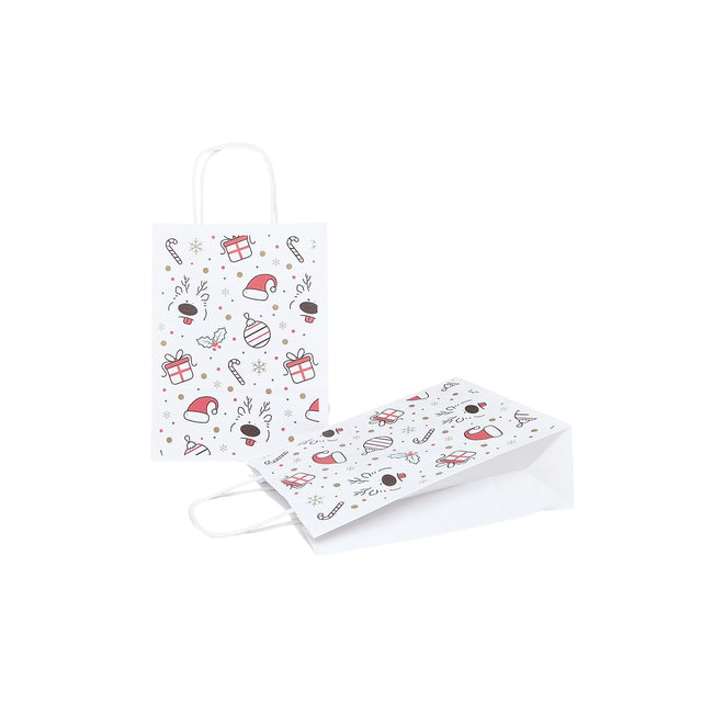 Pungă Hârtie Kraft cu Model 13 Crăciun 18 x 24(H) x 7cm