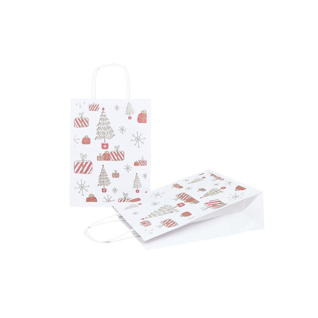 Pungă Hârtie Kraft cu Model 8 Crăciun 18 x 24(H) x 7cm