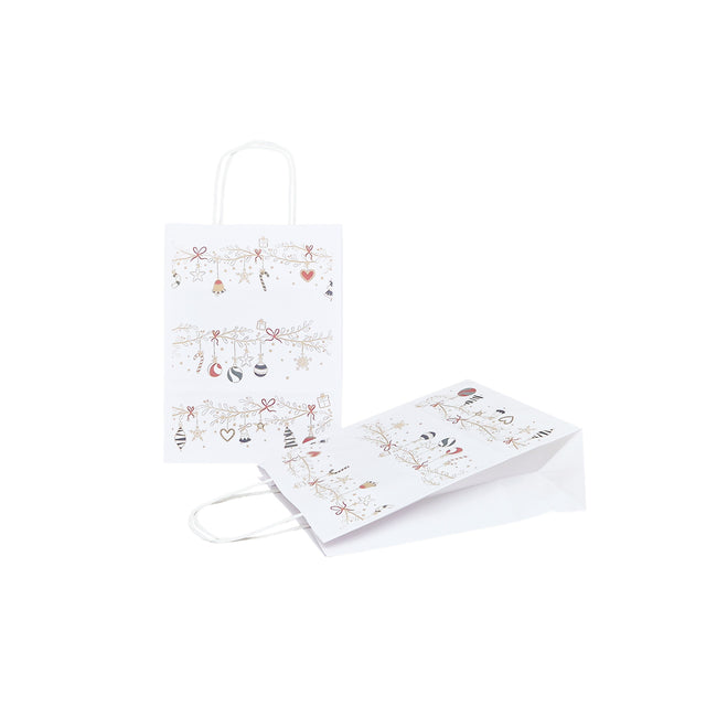 Pungă Hârtie Kraft cu Model 6 Crăciun 18 x 24(H) x 7cm