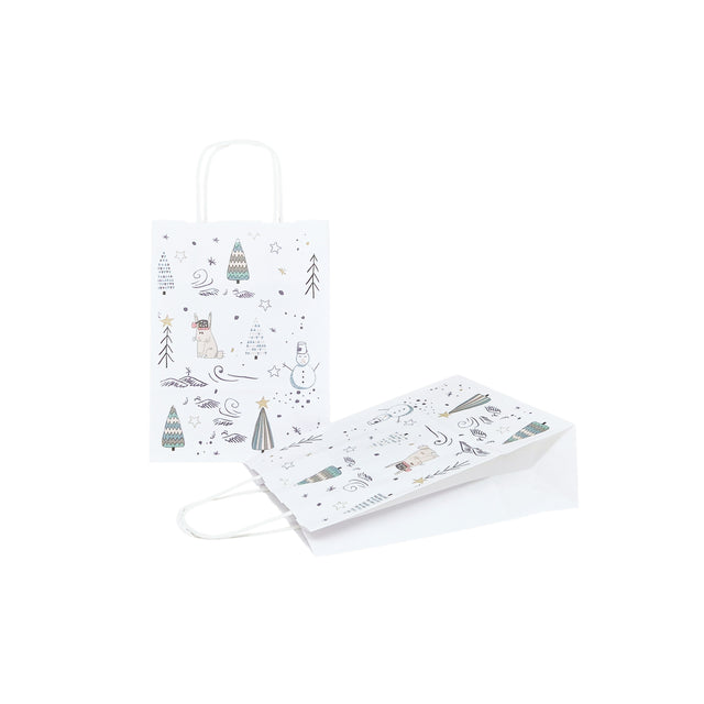 Pungă Hârtie Kraft cu Model 15 Crăciun 18 x 24(H) x 7cm