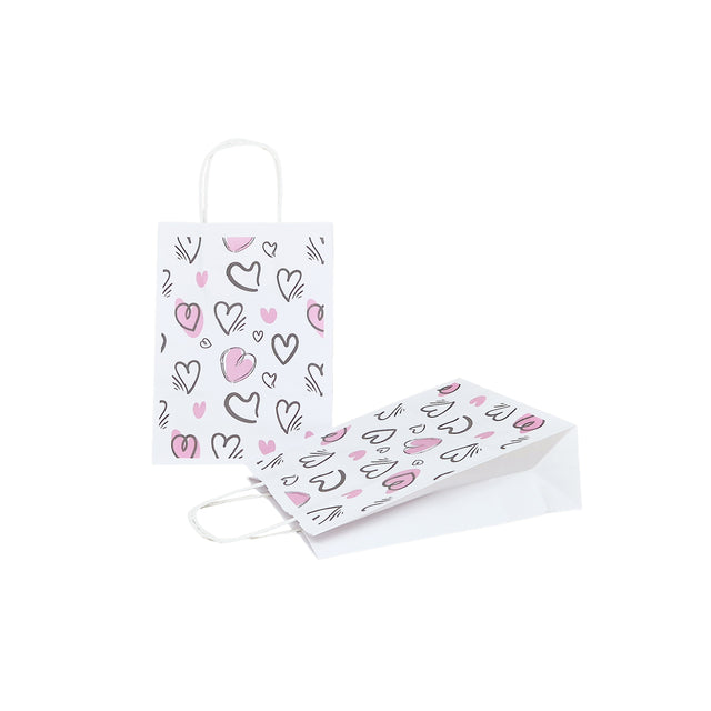 Kraft Paper Bag with Pattern 13 Floral 18 x 24(H) x 7cm