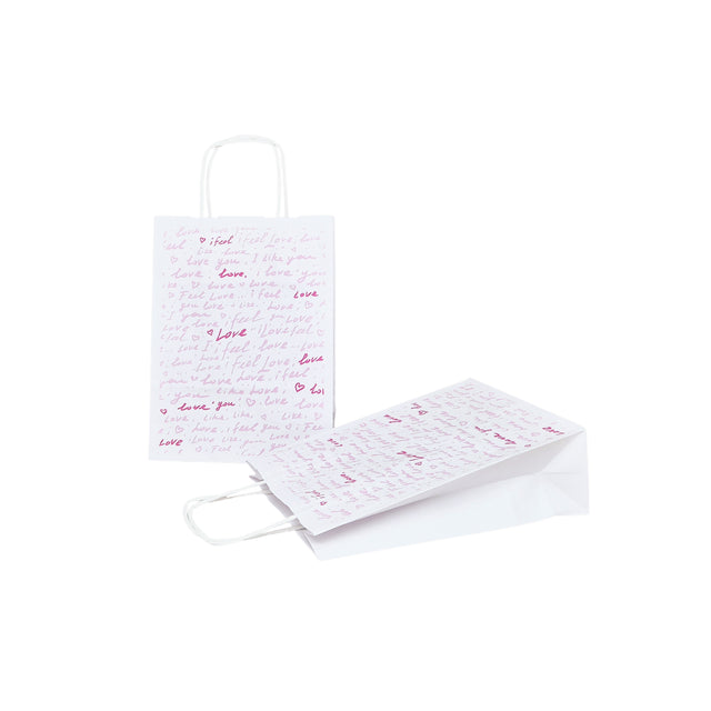 Kraft Paper Bag with Pattern 13 Floral 18 x 24(H) x 7cm