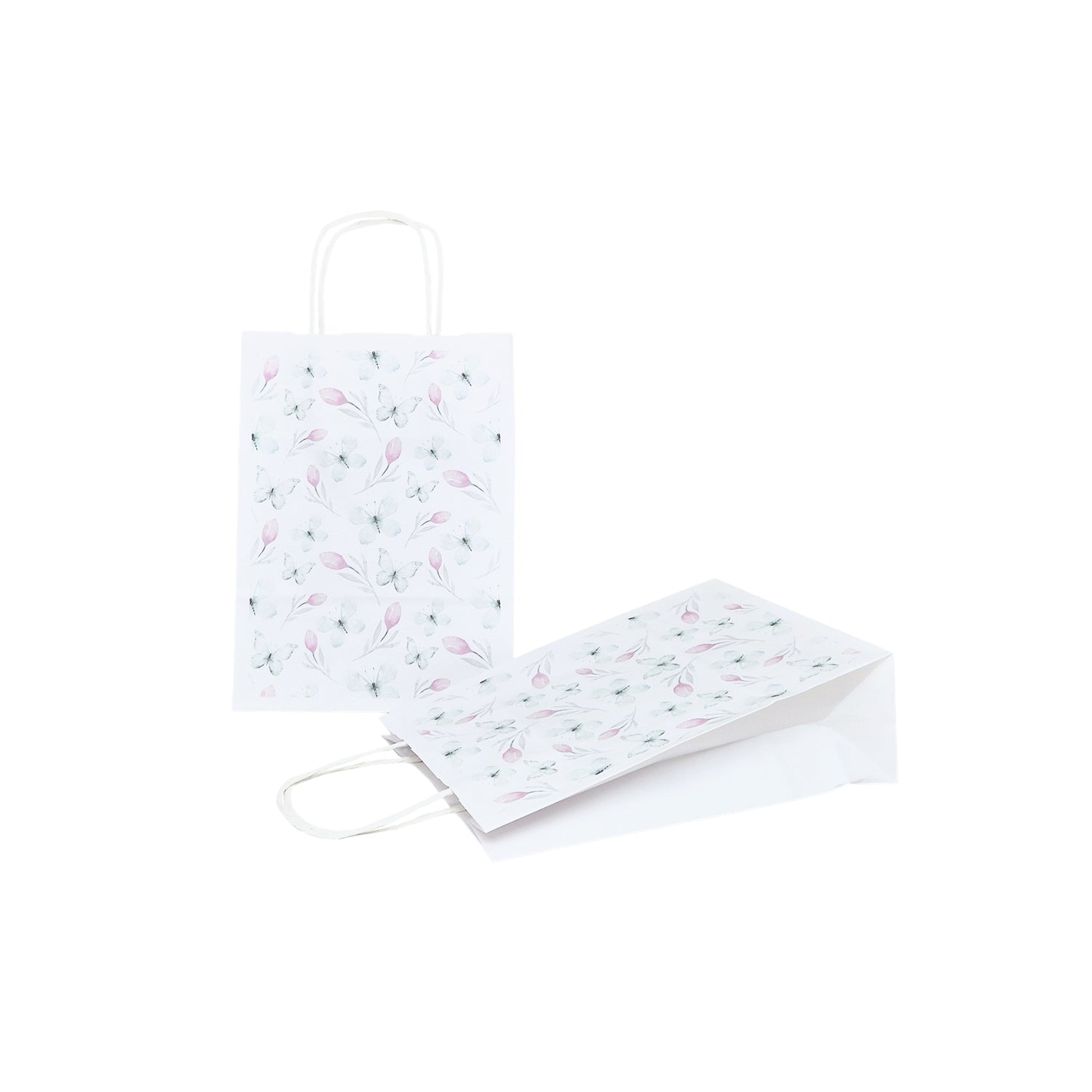 Pungă Hârtie Kraft cu Model 15 Floral 18 x 24(H) x 7cm