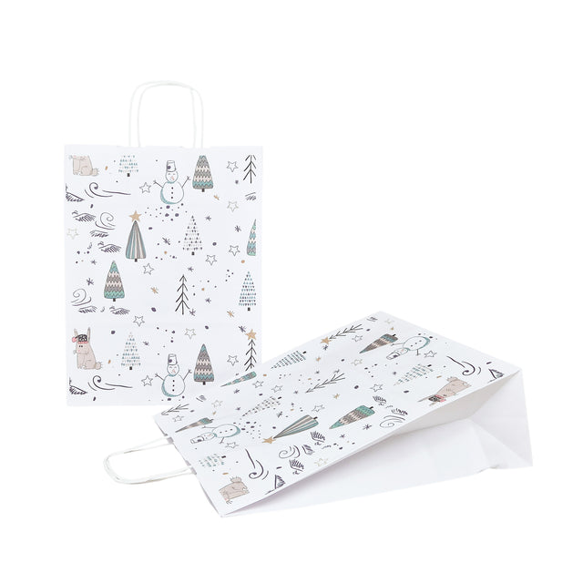 Pungă Hârtie Kraft cu Model 15 Crăciun 24 x 31(H) x 10cm