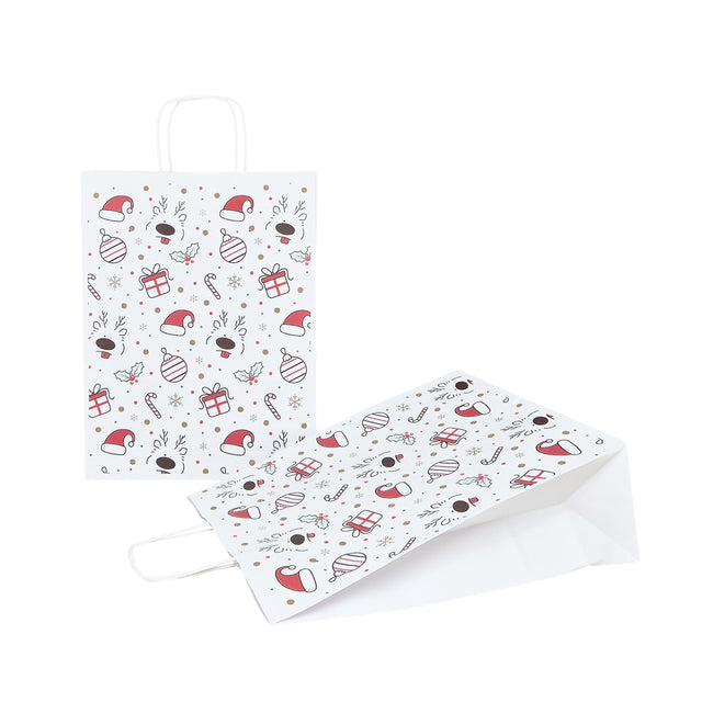 Pungă Hârtie Kraft cu Model 13 Crăciun 24 x 31(H) x 10cm