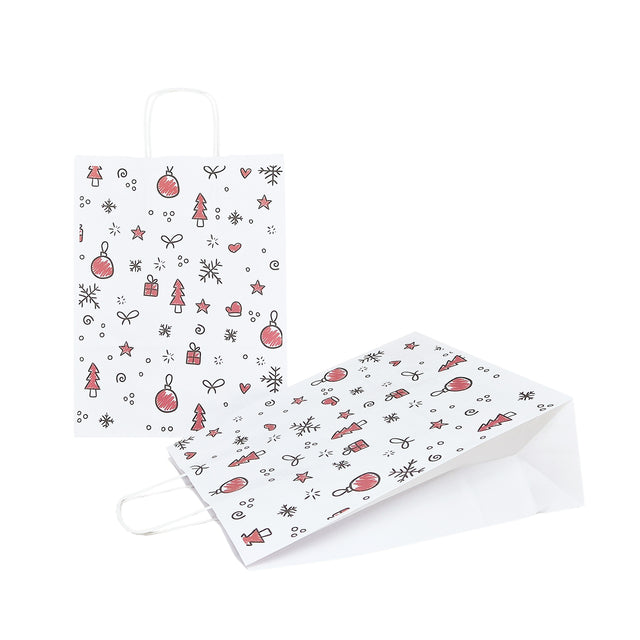 Pungă Hârtie Kraft cu Model 12 Crăciun 24 x 31(H) x 10cm