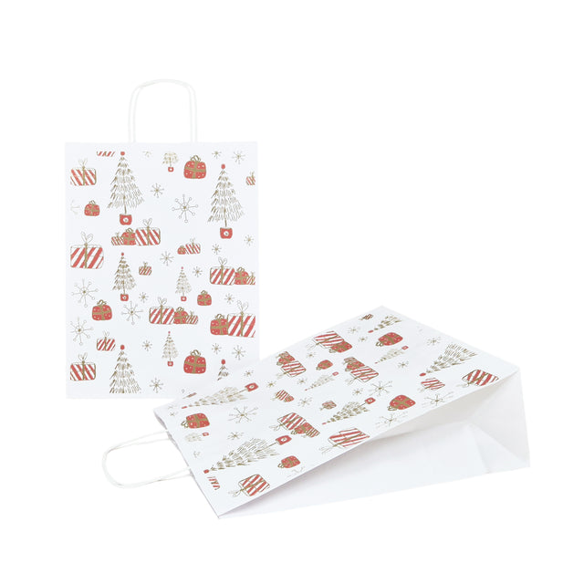 Pungă Hârtie Kraft cu Model 8 Crăciun 24 x 31(H) x 10cm