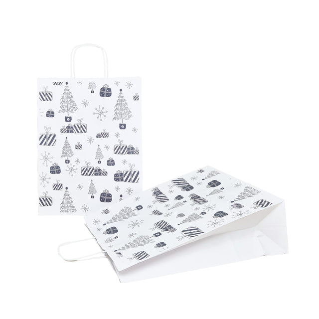 Pungă Hârtie Kraft cu Model 7 Crăciun 24 x 31(H) x 10cm