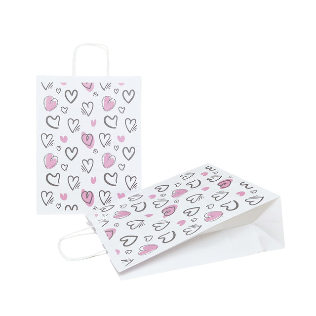 Pungă Hârtie Kraft cu Model 7 Love 24 x 31(H) x 10cm