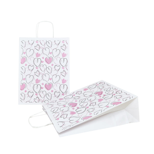 Hochwertiges Kraftpapier mit Modell 13, Blumenmuster, 18 x 24 (H) x 7 cm