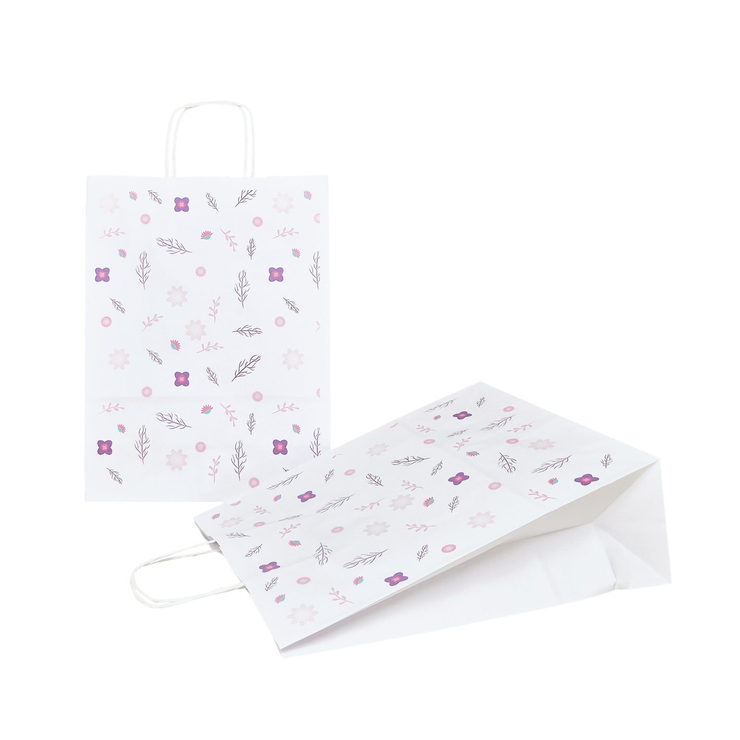 Pungă Hârtie Kraft cu Model 2 Floral 24 x 31(H) x 10cm