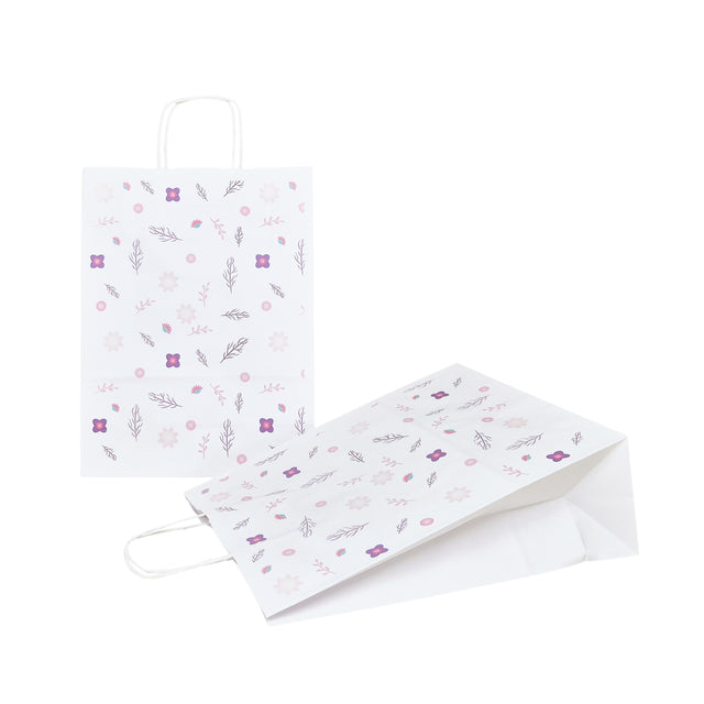 Pungă Hârtie Kraft cu Model 2 Floral 24 x 31(H) x 10cm