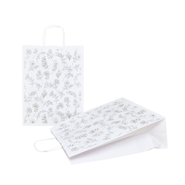 Pungă Hârtie Kraft cu Model 4 Floral 24 x 31(H) x 10cm