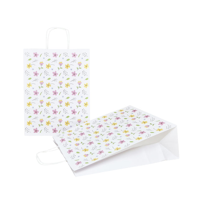 Pungă Hârtie Kraft cu Model 8 Floral 24 x 31(H) x 10cm