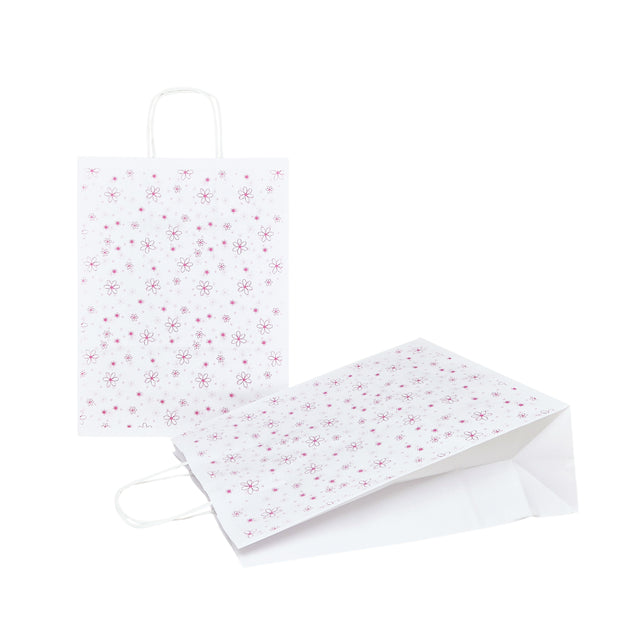 Pungă Hârtie Kraft cu Model 9 Floral 24 x 31(H) x 10cm