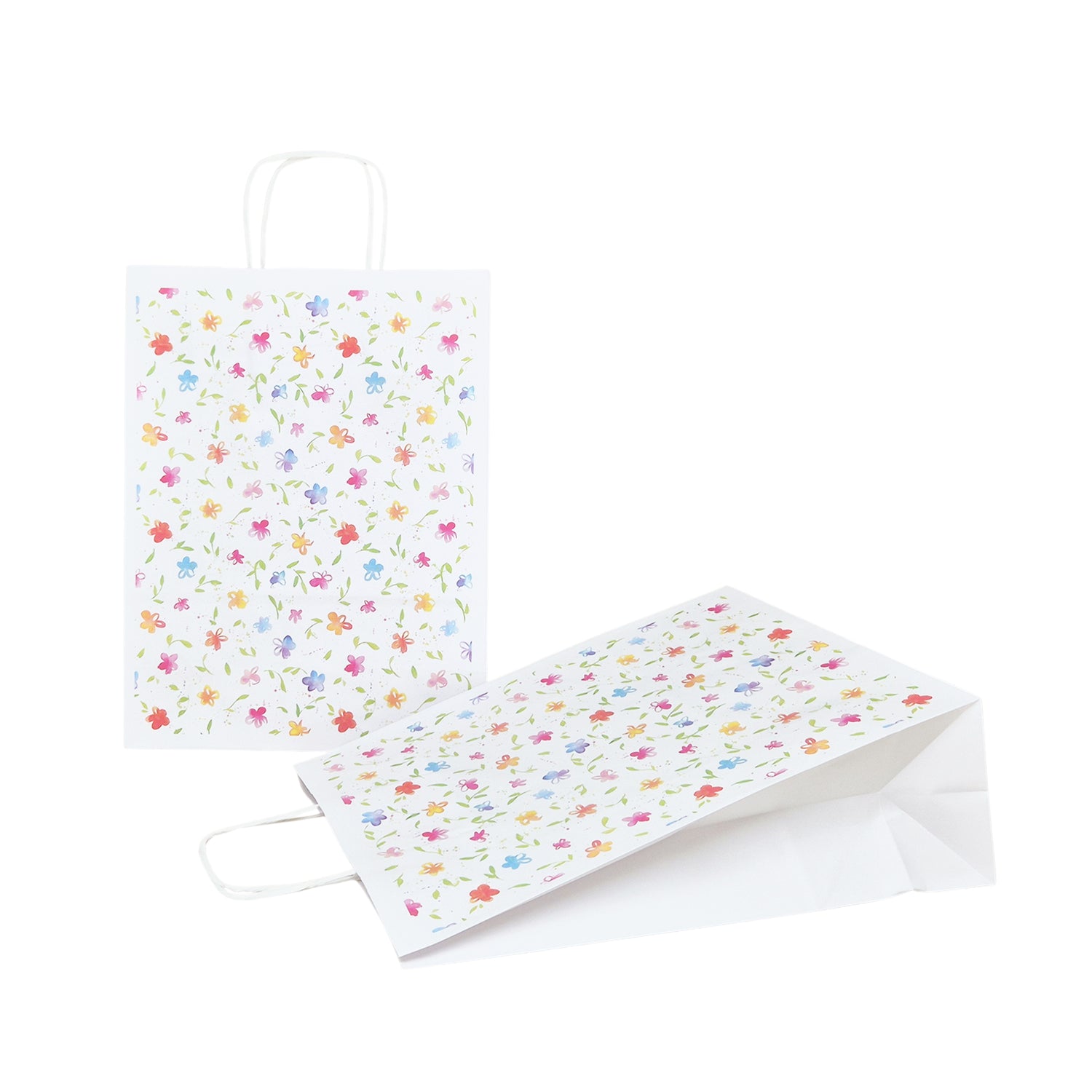 Pungă Hârtie Kraft cu Model 13 Floral 24 x 31(H) x 10cm