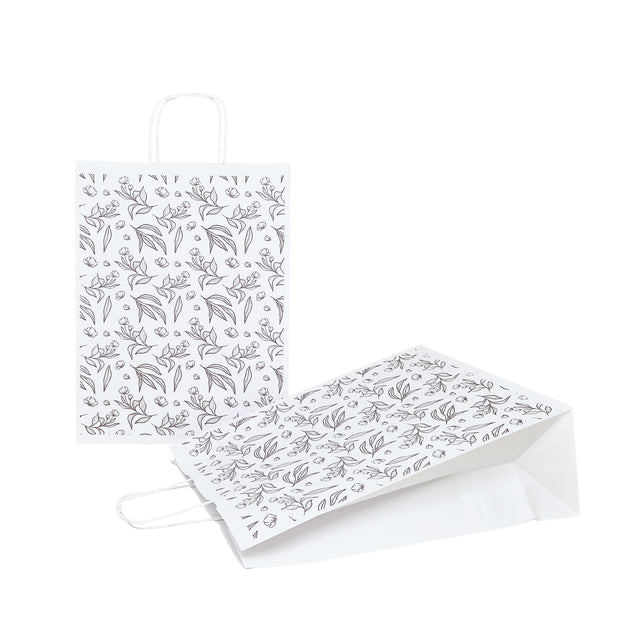 Pungă Hârtie Kraft cu Model 16 Floral 24 x 31(H) x 10cm