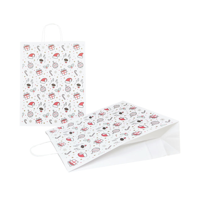 Pungă Hârtie Kraft cu Model 13 Crăciun 32 x 41(H) x 12cm