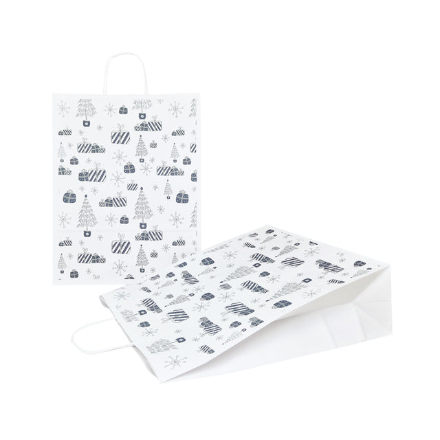 Pungă Hârtie Kraft cu Model 7 Crăciun 32 x 41(H) x 12cm