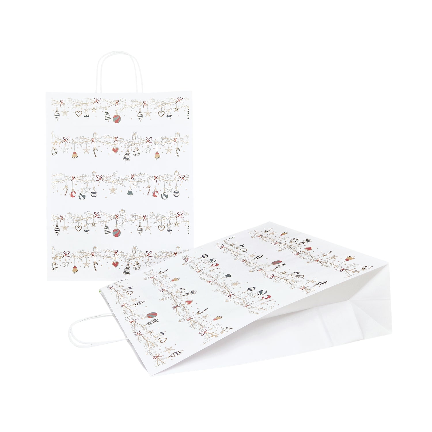 Pungă Hârtie Kraft cu Model 6 Crăciun 32 x 41(H) x 12cm