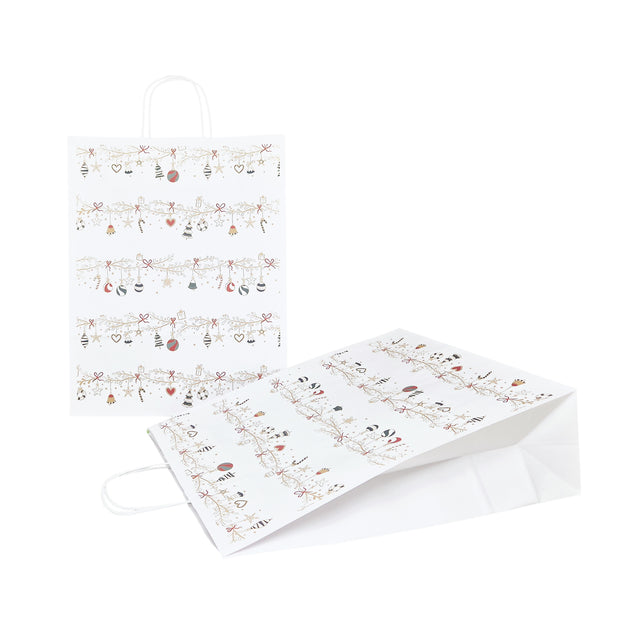 Pungă Hârtie Kraft cu Model 6 Crăciun 32 x 41(H) x 12cm