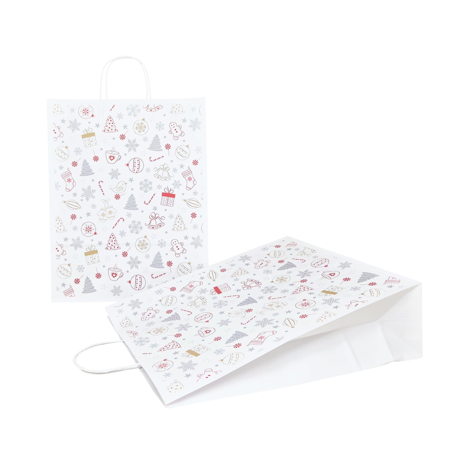 Pungă Hârtie Kraft cu Model 3 Crăciun 32 x 41(H) x 12cm