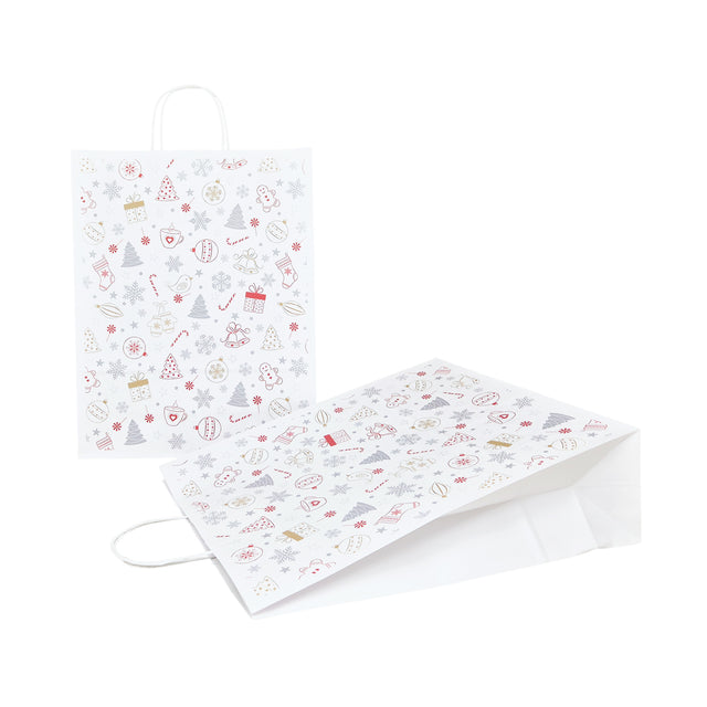 Pungă Hârtie Kraft cu Model 3 Crăciun 32 x 41(H) x 12cm