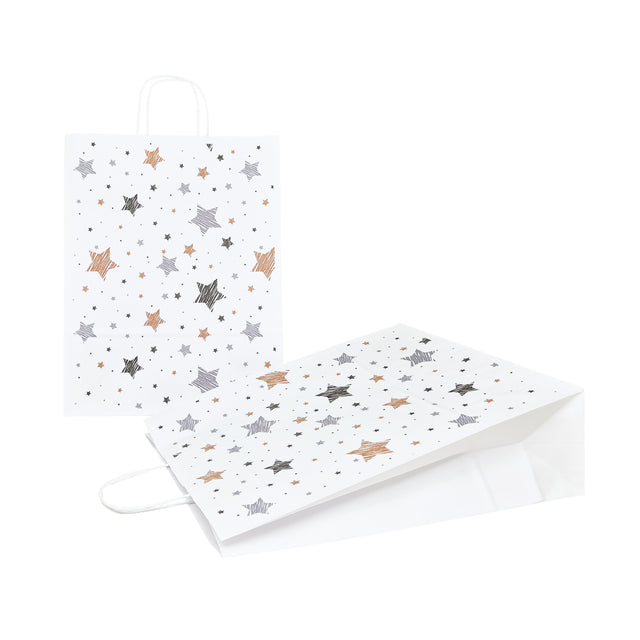 Pungă Hârtie Kraft cu Model 1 Crăciun 32 x 41(H) x 12cm