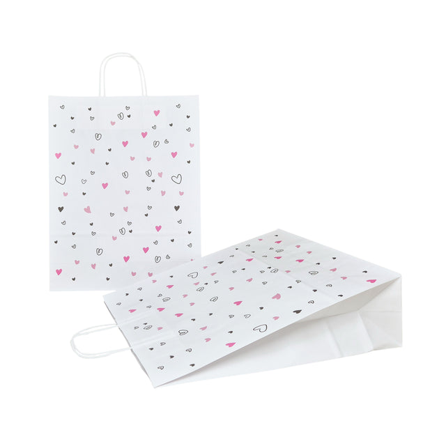 Kraft Paper Bag with Pattern 13 Floral 18 x 24(H) x 7cm