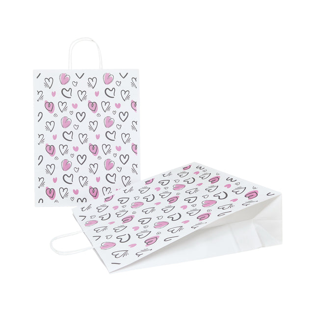 Pungă Hârtie Kraft cu Model 7 Love 32 x 41(H) x 12cm