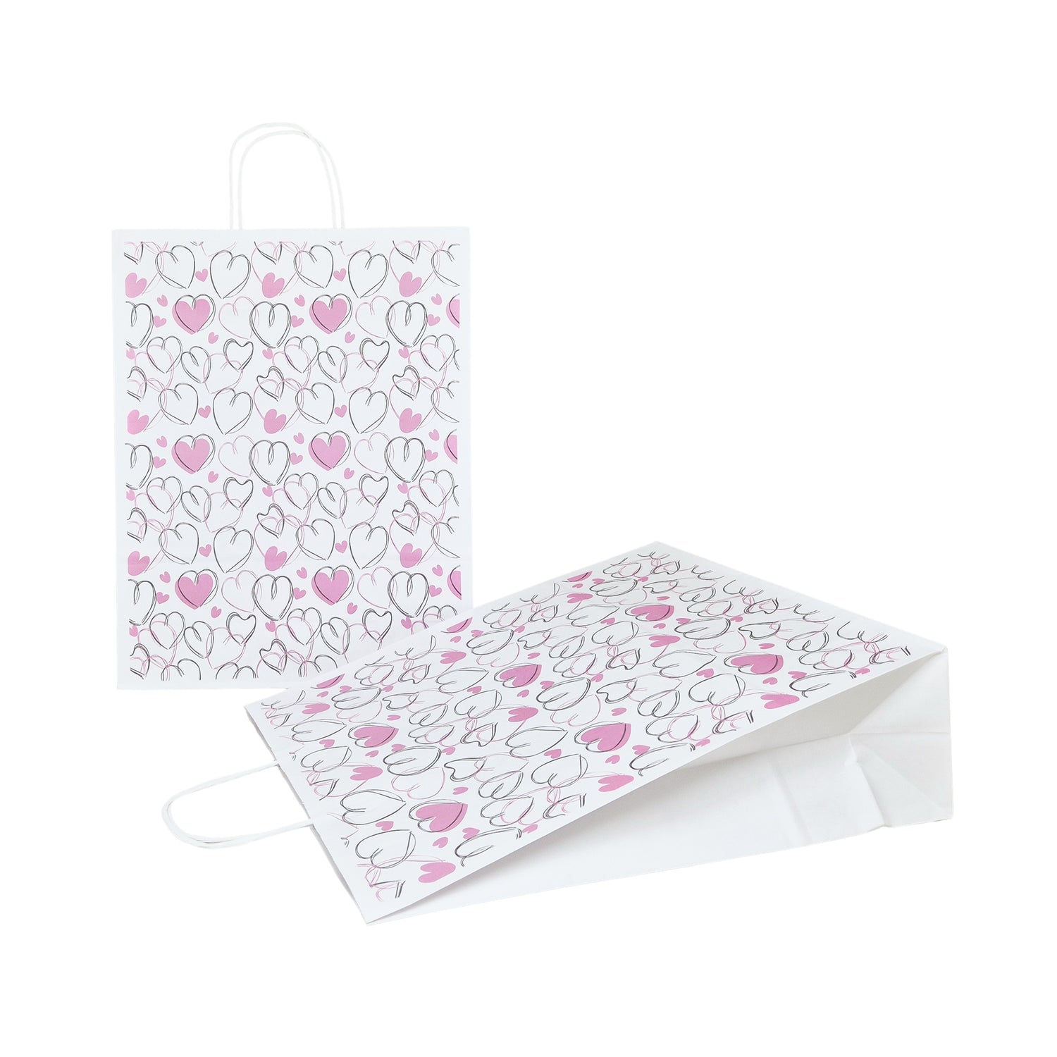 Pungă Hârtie Kraft cu Model 6 Love 32 x 41(H) x 12cm