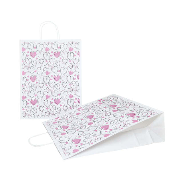 Pungă Hârtie Kraft cu Model 6 Love 32 x 41(H) x 12cm