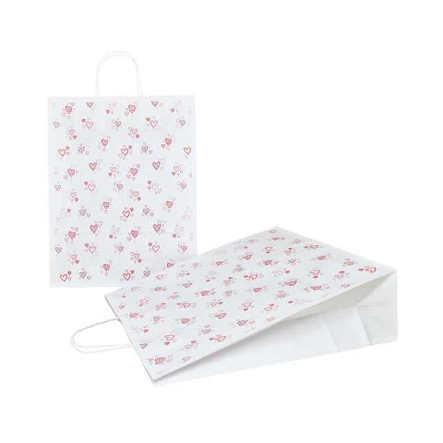 Kraft Paper Bag with Pattern 13 Floral 18 x 24(H) x 7cm