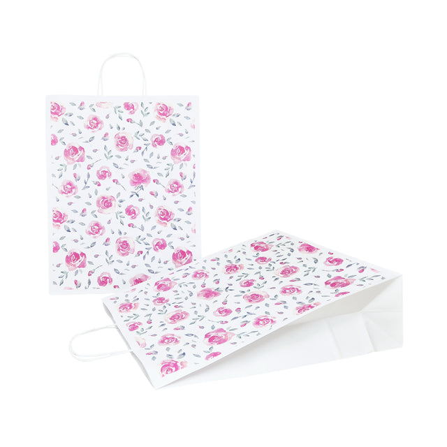 Kraft Paper Bag with Pattern 13 Floral 24 x 31(H) x 10cm