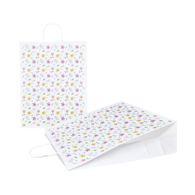 Pungă Hârtie Kraft cu Model 8 Floral 32 x 41(H) x 12cm