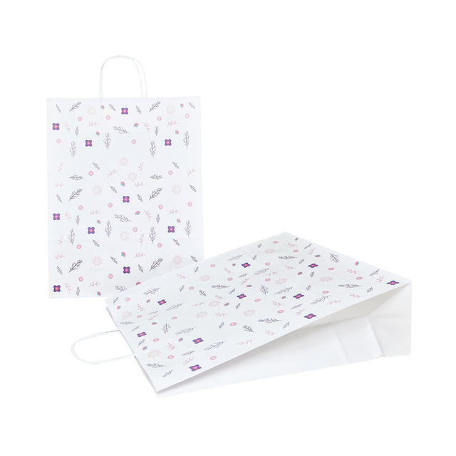 Kraft Paper Bag with Pattern 1 Floral 32 x 41(H) x 12cm