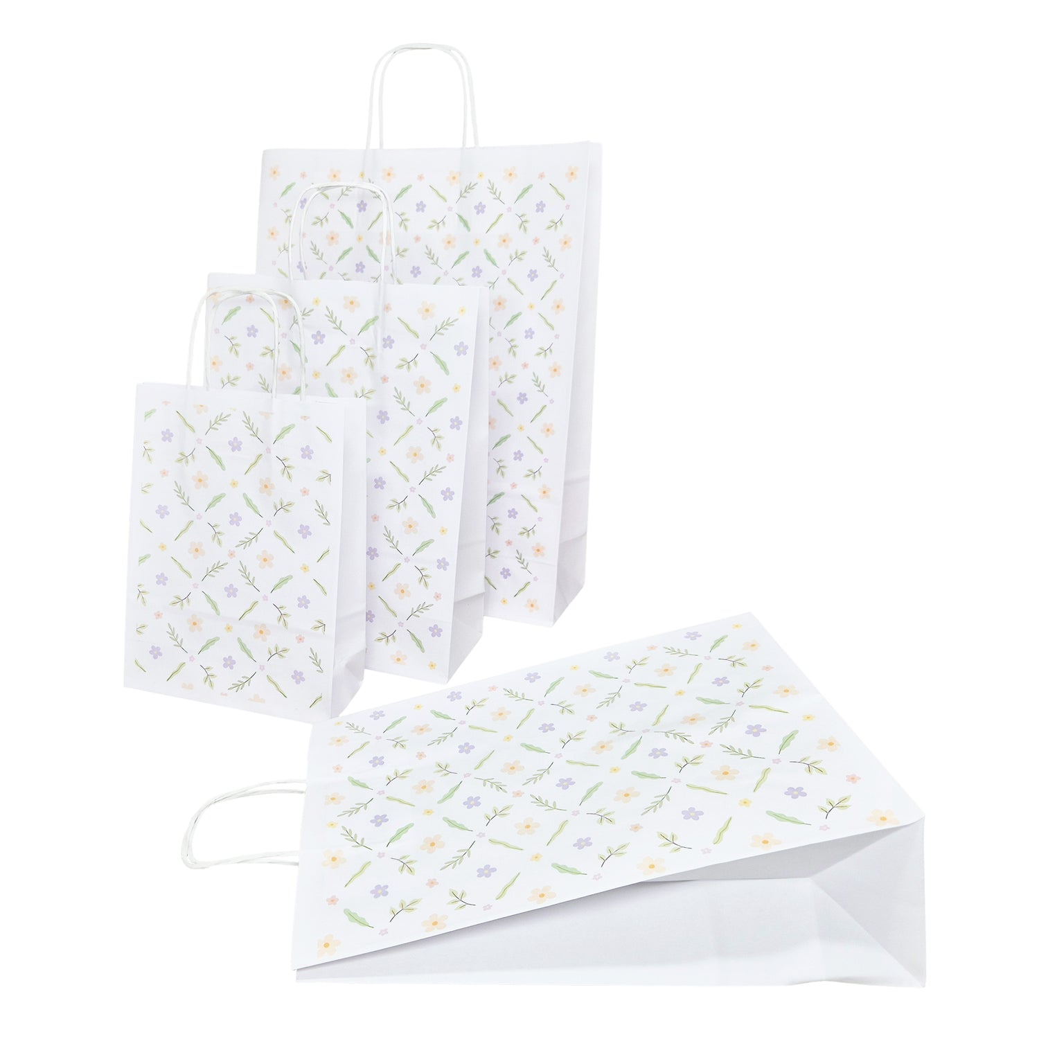 Pungă Hârtie Kraft cu Model 7 Floral 32 x 41(H) x 12cm