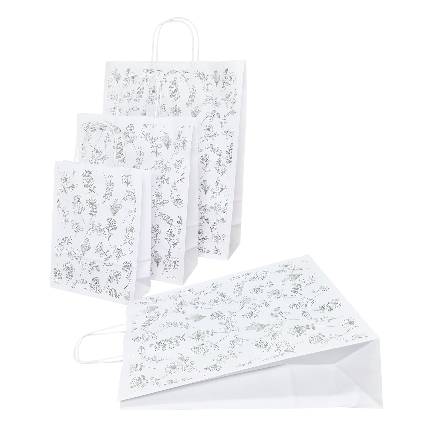 Pungă Hârtie Kraft cu Model 4 Floral 24 x 31(H) x 10cm