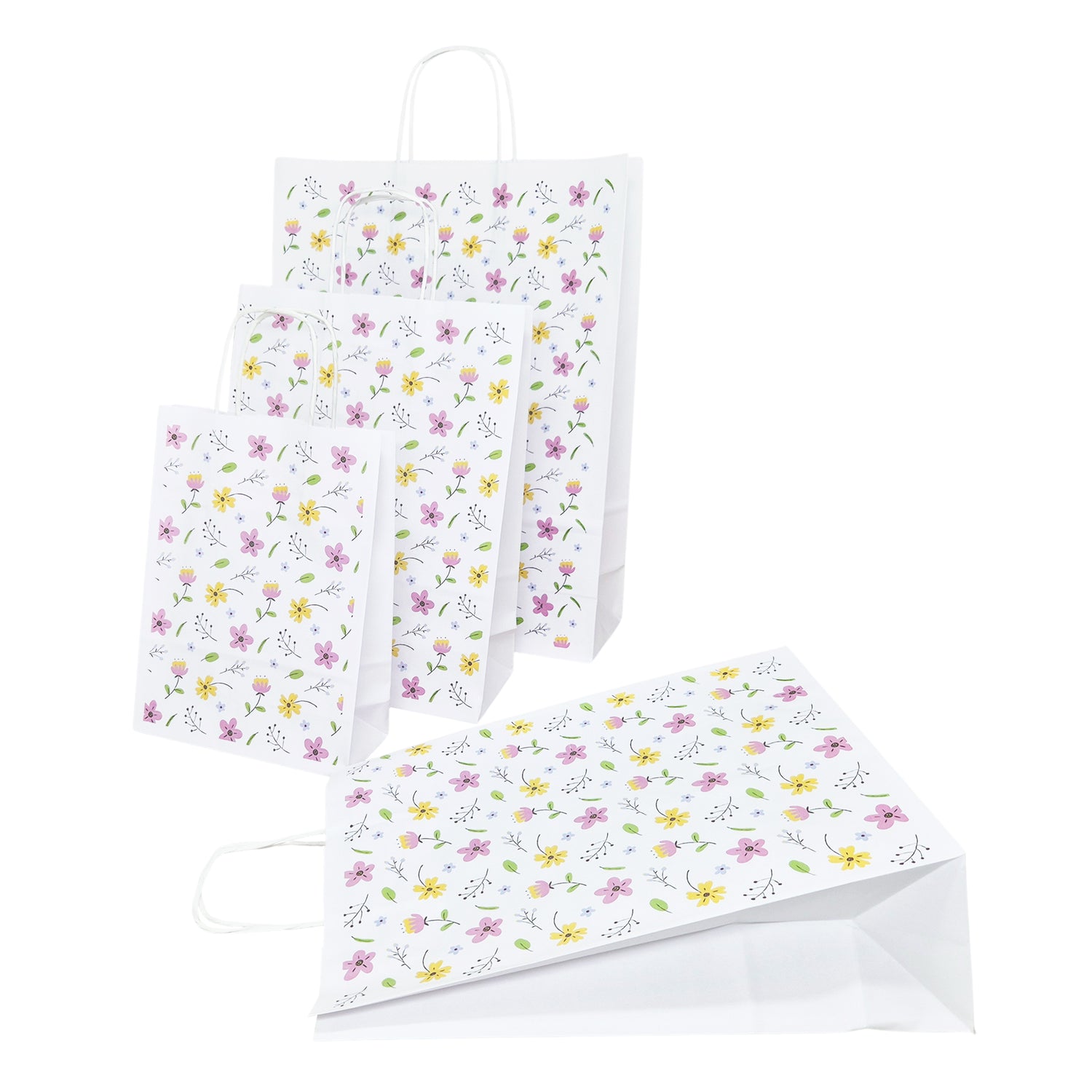 Pungă Hârtie Kraft cu Model 8 Floral 18 x 24(H) x 7cm