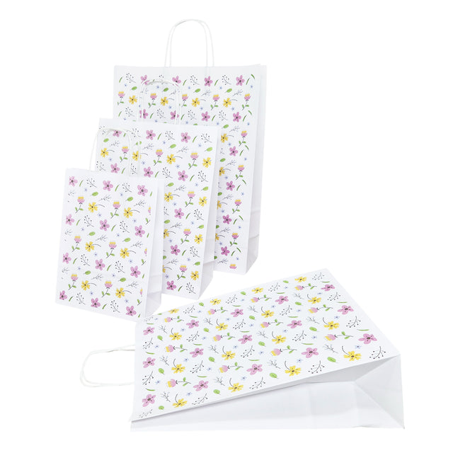 Pungă Hârtie Kraft cu Model 8 Floral 18 x 24(H) x 7cm