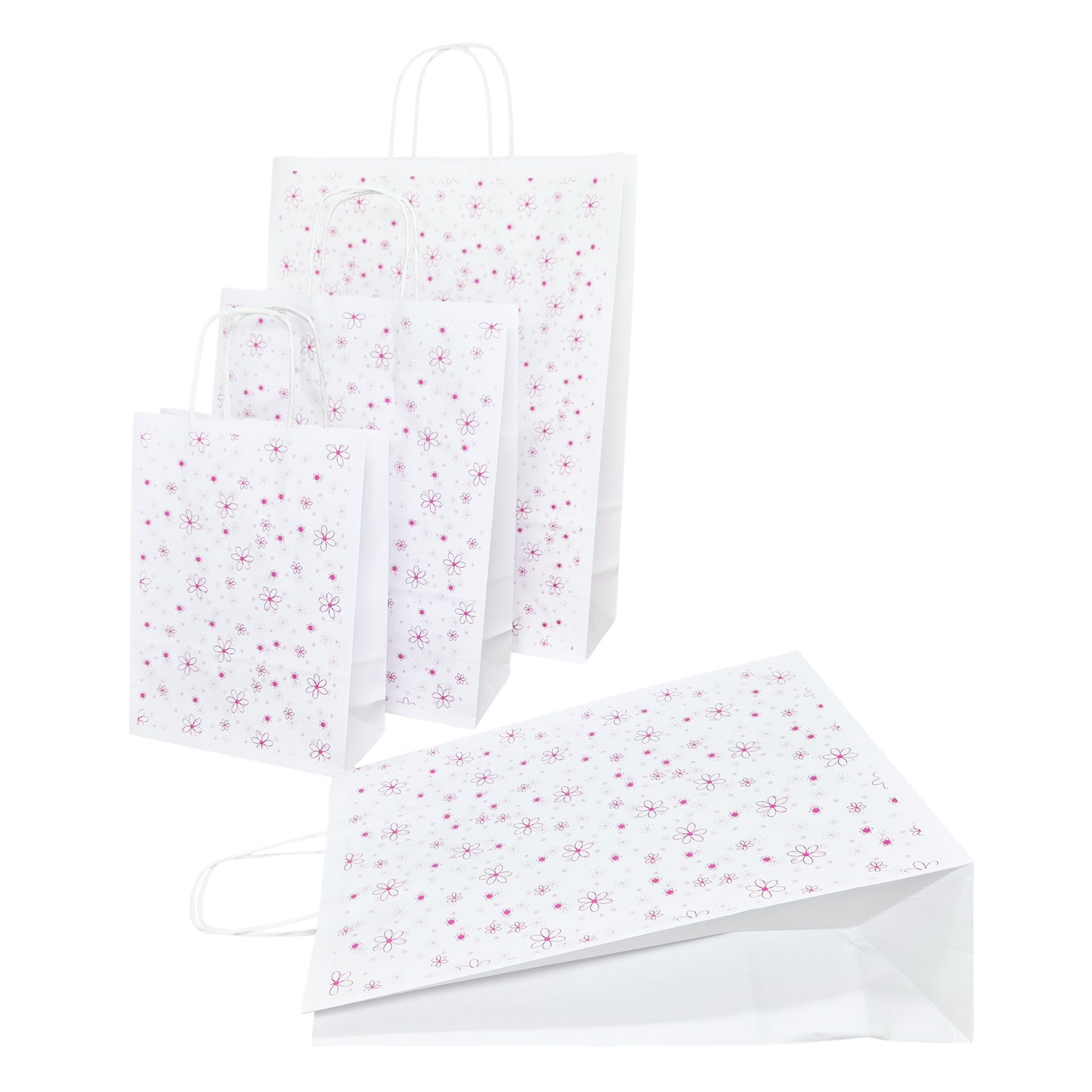 Pungă Hârtie Kraft cu Model 9 Floral 32 x 41(H) x 12cm