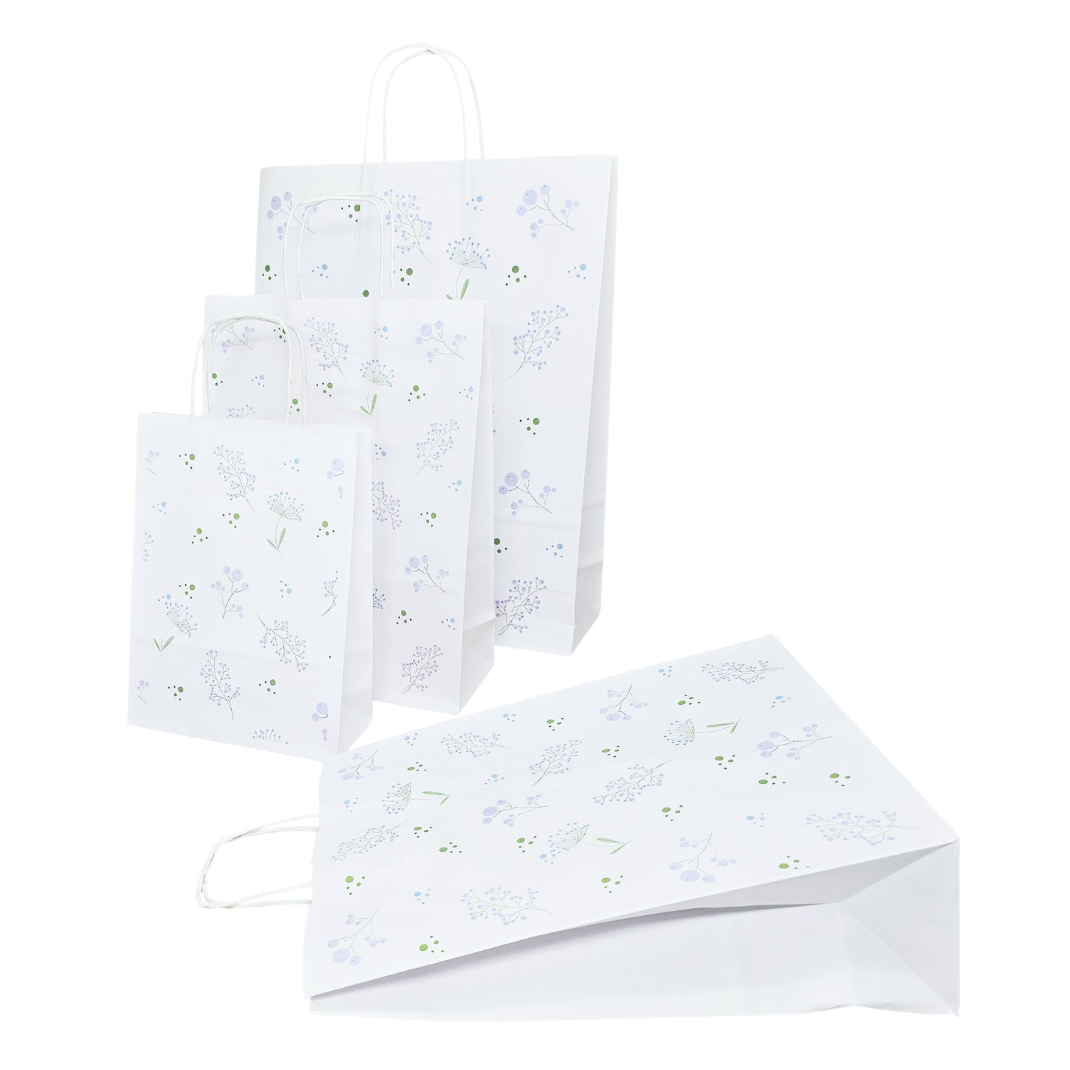 Pungă Hârtie Kraft cu Model 6 Floral 18 x 24(H) x 7cm