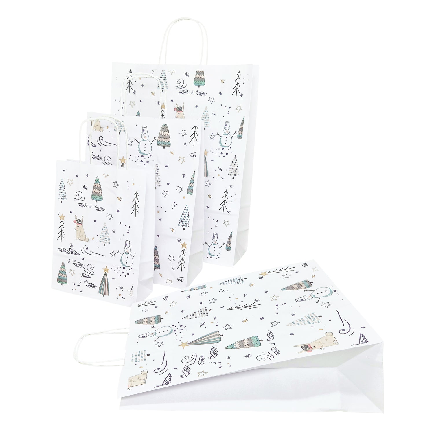 Pungă Hârtie Kraft cu Model 15 Crăciun 18 x 24(H) x 7cm