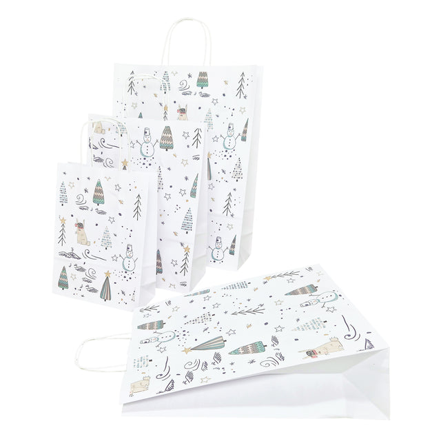 Pungă Hârtie Kraft cu Model 15 Crăciun 18 x 24(H) x 7cm