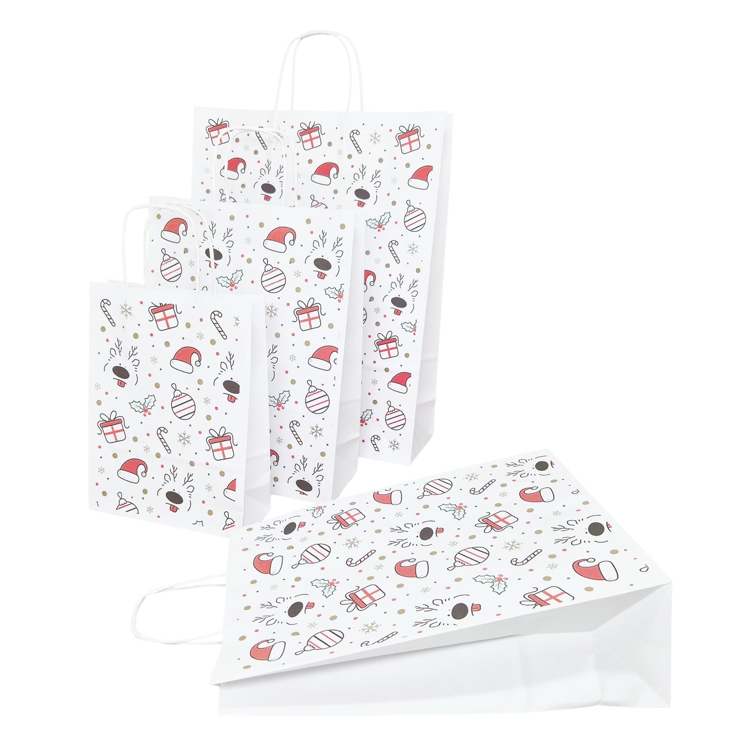 Pungă Hârtie Kraft cu Model 13 Crăciun 24 x 31(H) x 10cm